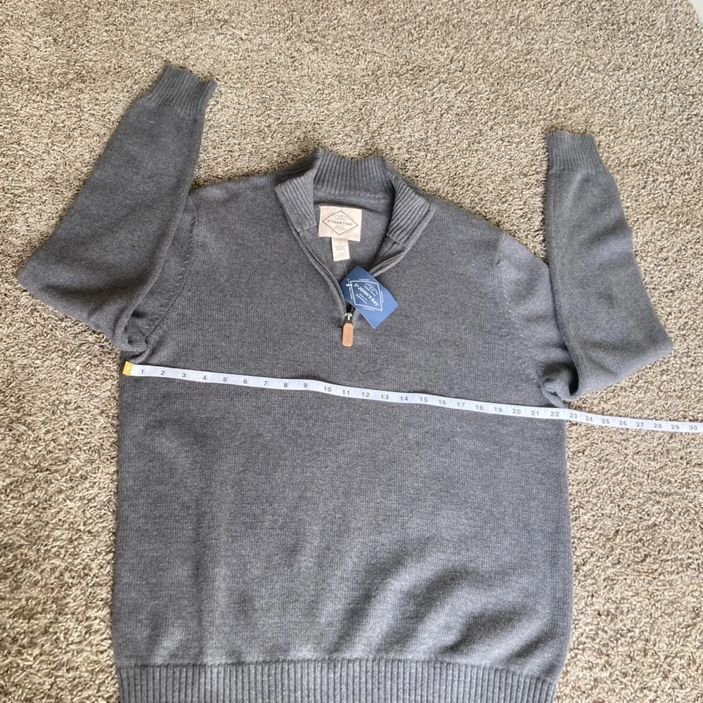 St. John's Bay Men's Steel Blue Zip-Up Sweater